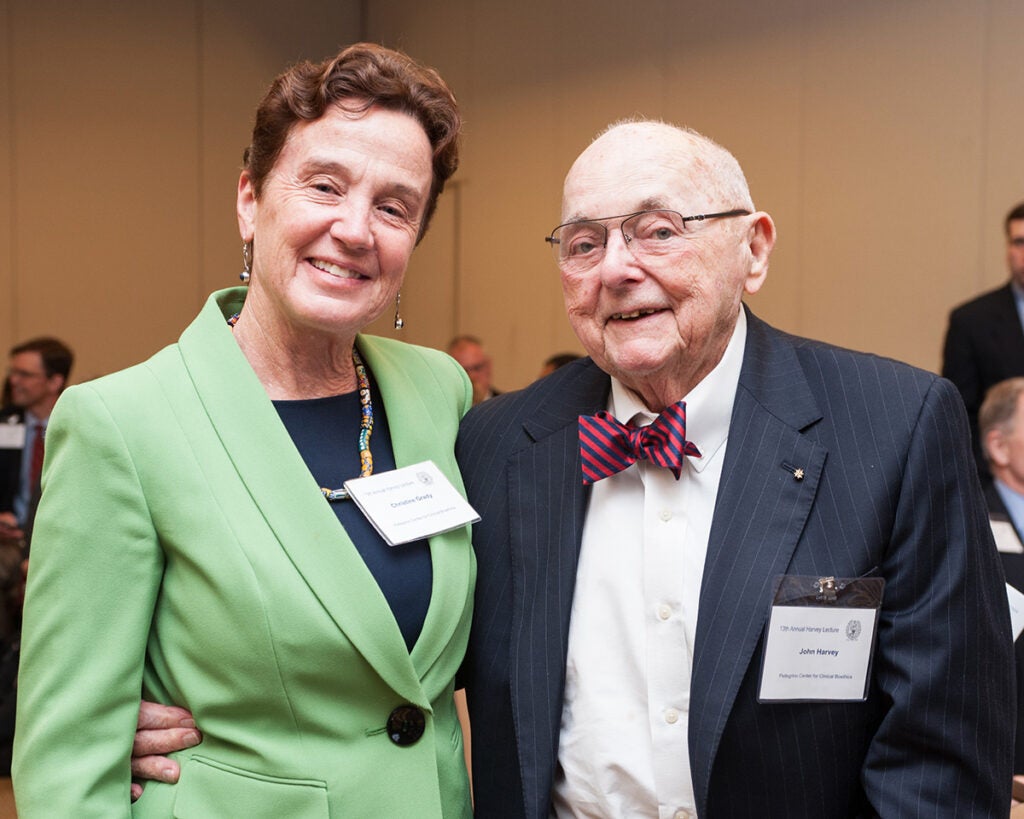 Grady and Harvey stand together