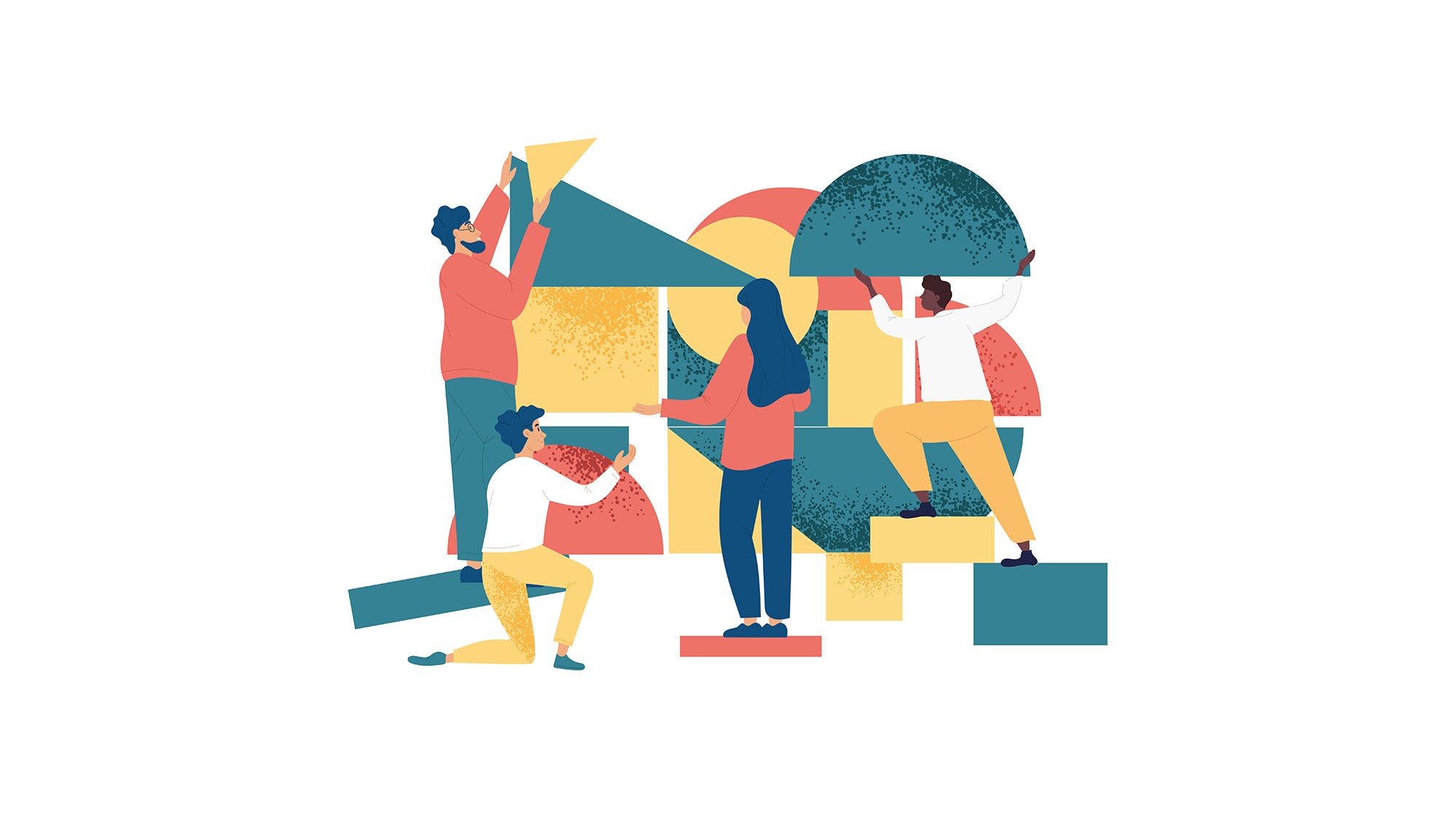 Illustration depicting people collaborating