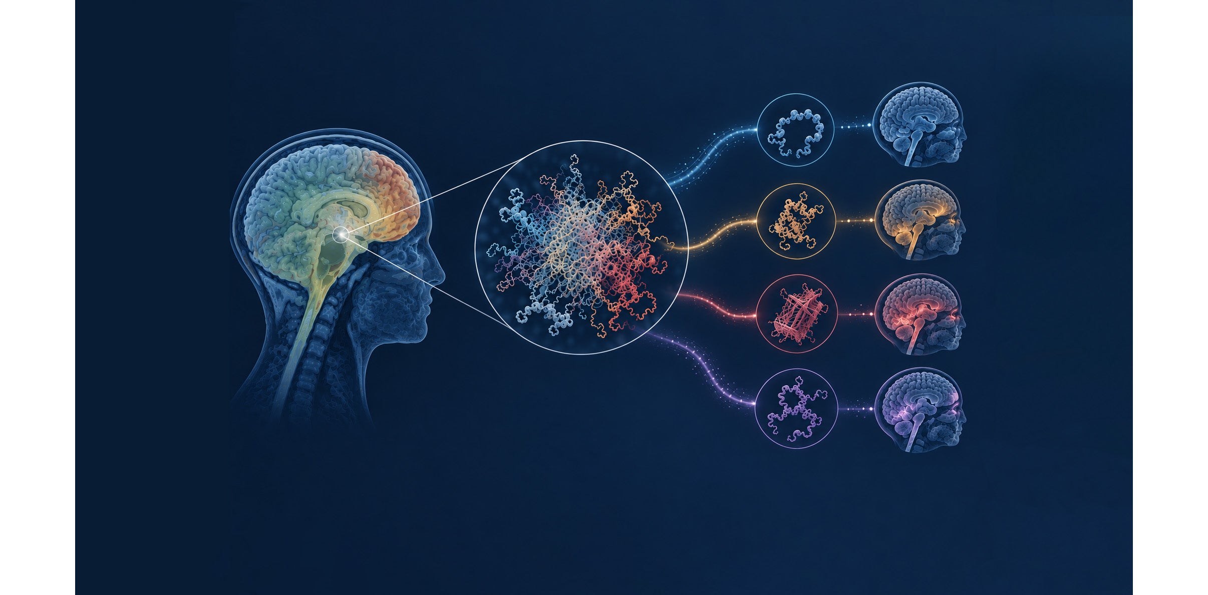 Illustration of intrinsically disordered proteins in the brain