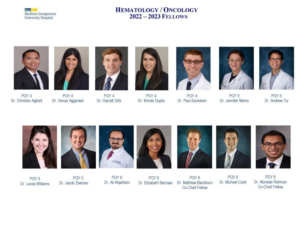 A collage of headshots of Hem-Onc fellows